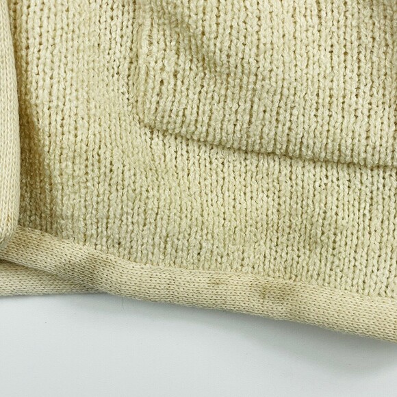 SAKRI Vintage Beige Nubby Cable Knit Cardigan Sweater Button Front Womens Small - Picture 4 of 6